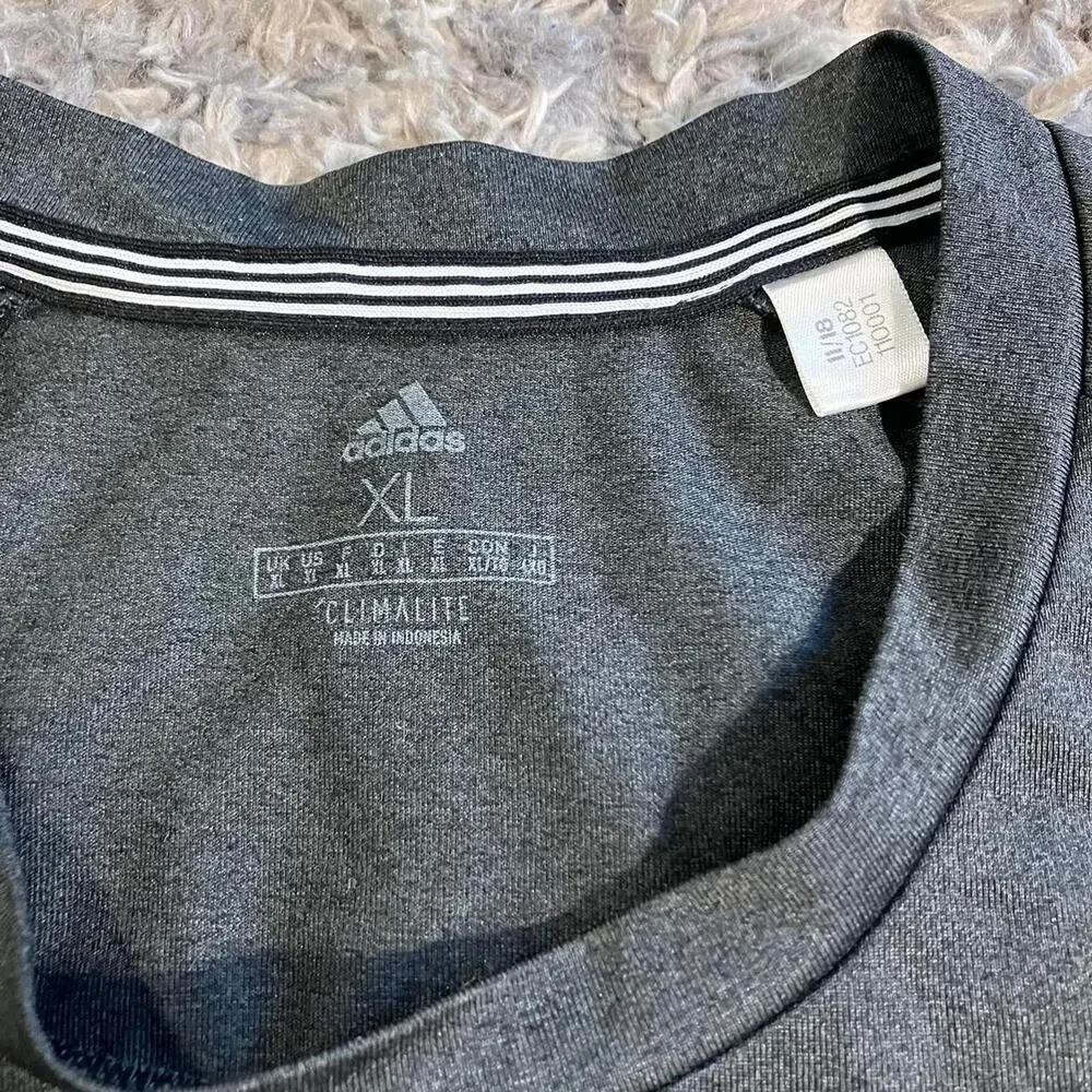 Adidas Climalite Charcoal Grey Crewneck‎ activewear T-shirt